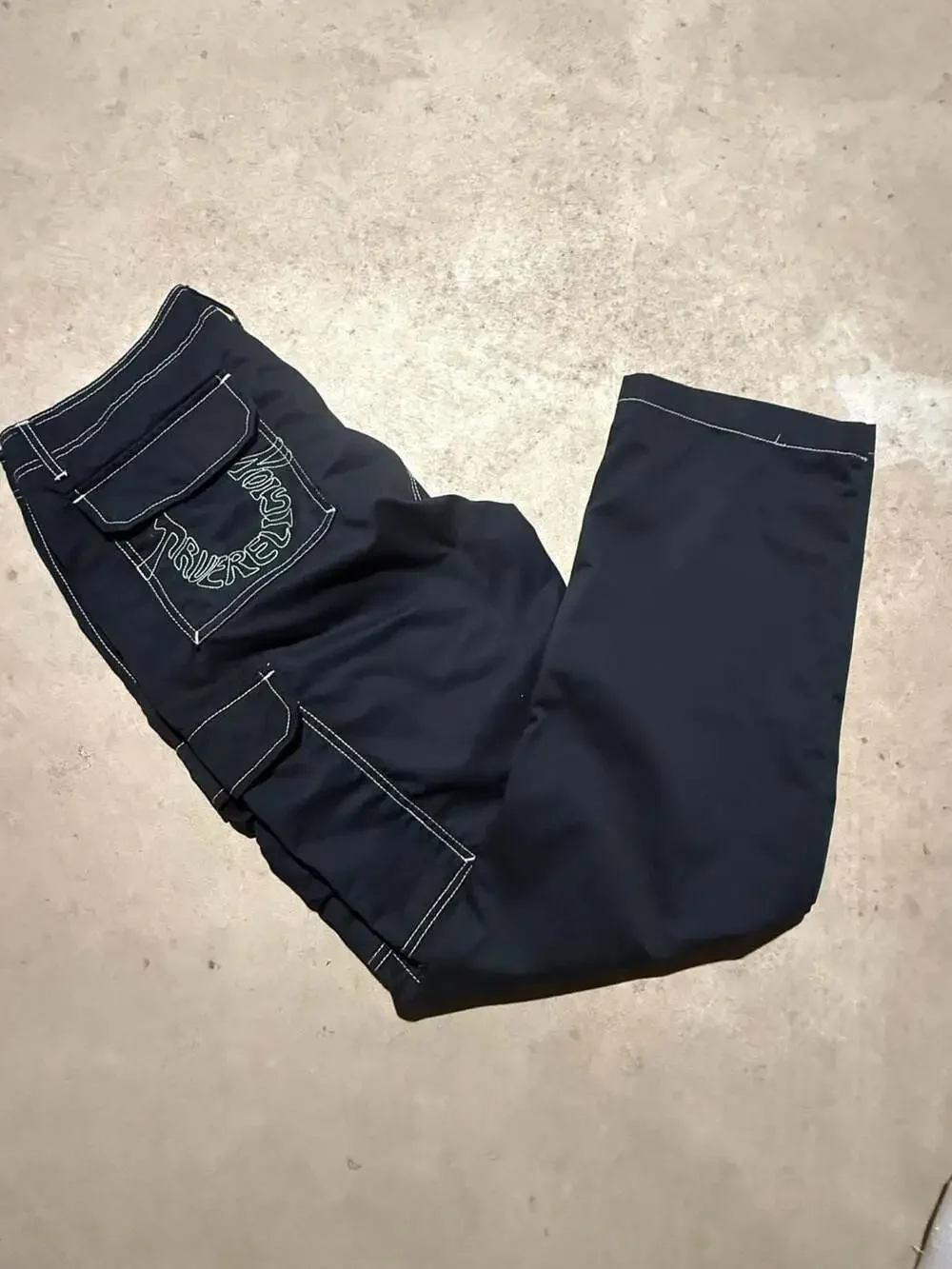 True Religion Cargo SN Pant Emb HS Outline Black Cargo Pants